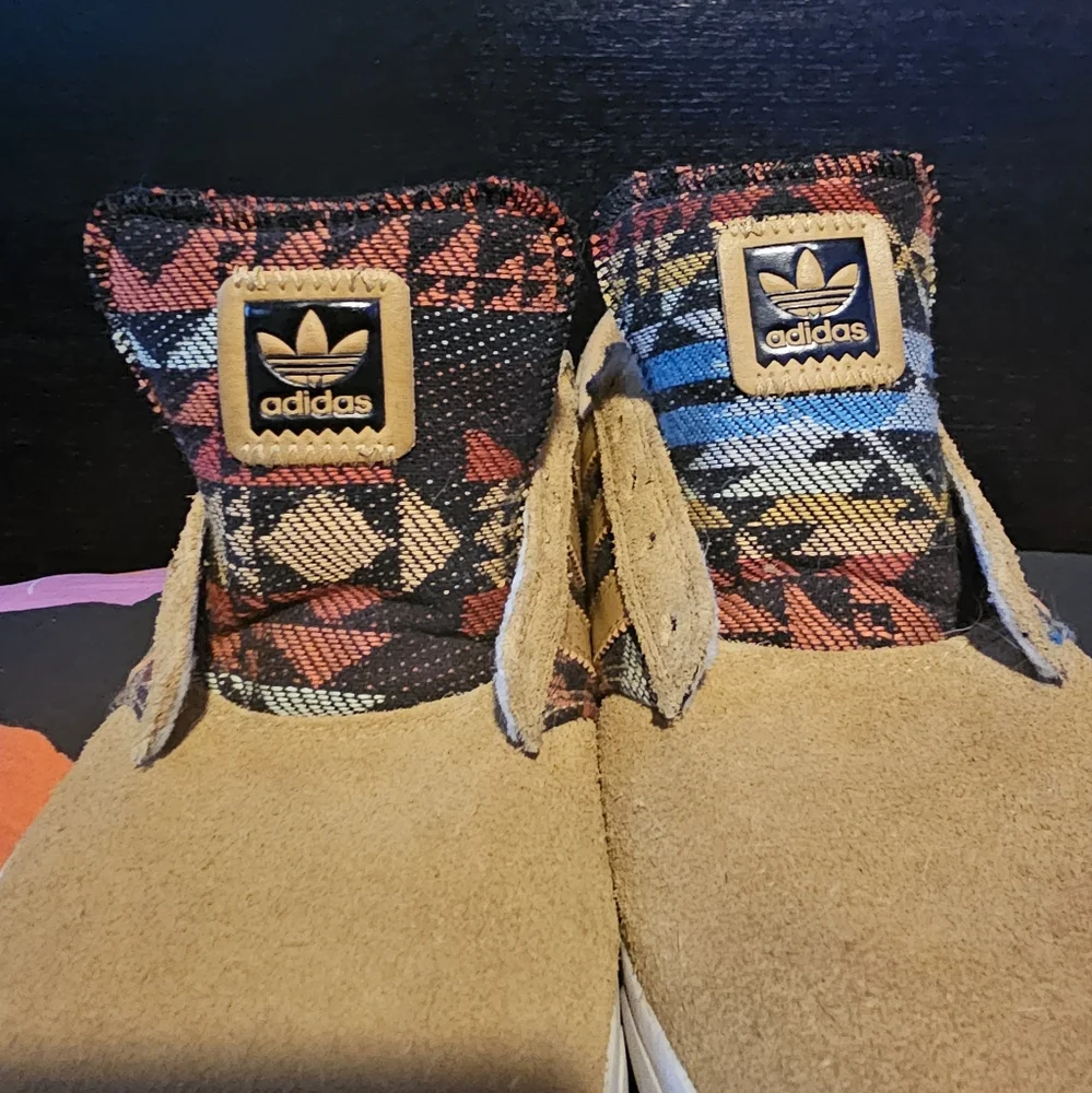 Adidas Seeley‎ Premiere tan suede Aztec canvas mens shoes 9.5